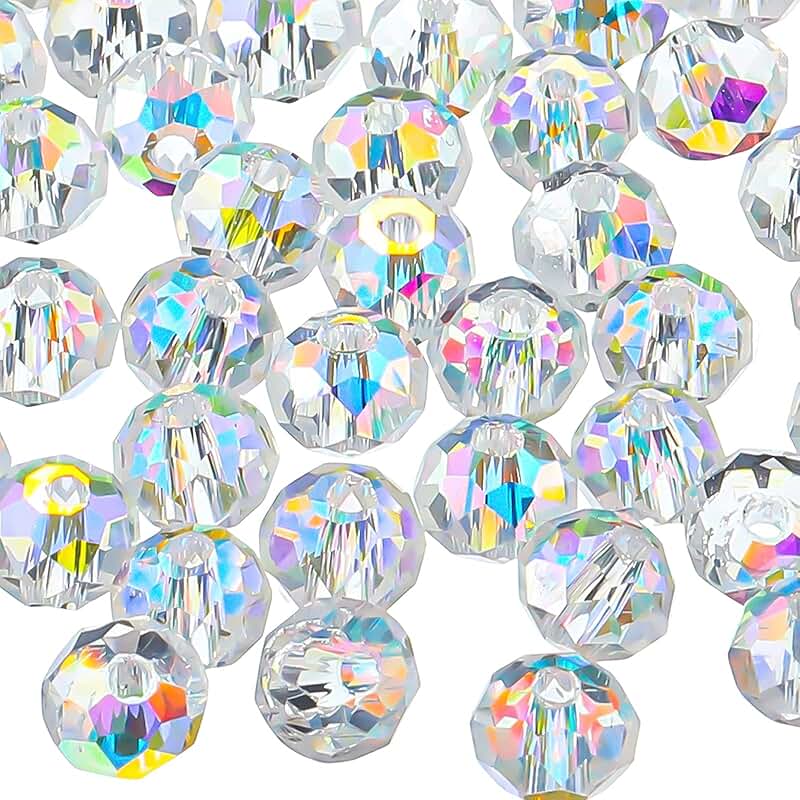 500 Pieces 8mm Glass Crystal Rondelle Beads for Jewelry Making
