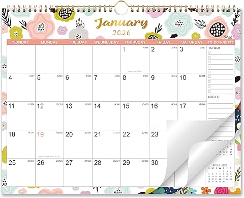 2026 Wall Calendar with Large Monthly Blocks