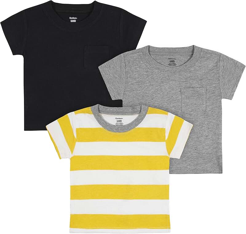 Toddler Boys' 3-Pack Short Sleeve Pocket Tees