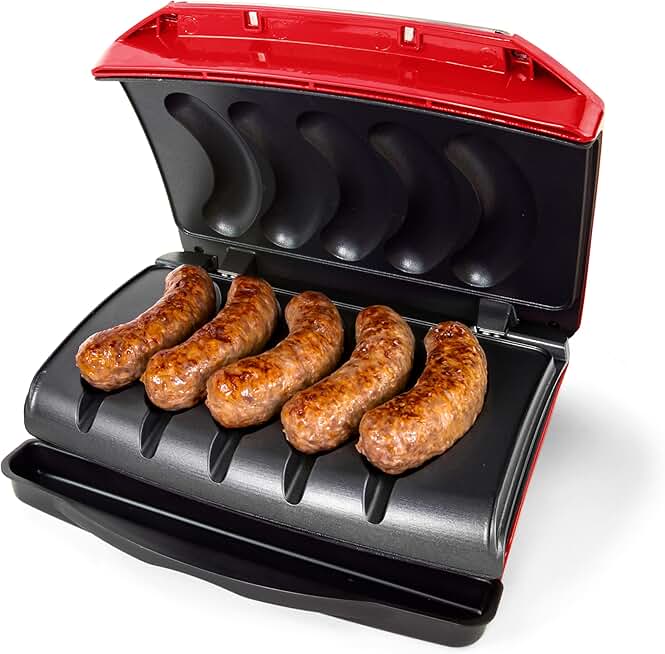 Electric Grill for Sausages, Brats, and Hot Dogs