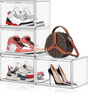 Set of 4 Large Clear Plastic Shoe Storage Boxes