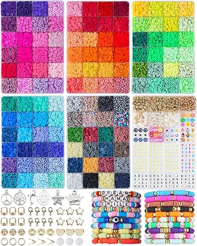 120-Color Clay Beads Bracelet Kit for Kids and Adults