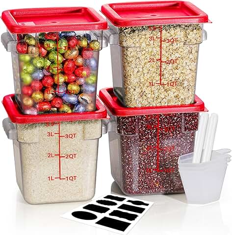 Set of 8 Clear Food Storage Containers with Lids