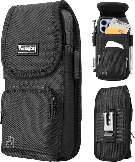 Nylon Phone Holster with Belt Clip and Card Slot