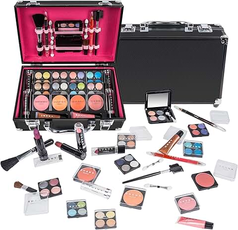 Carry All Makeup Train Case with Pro Makeup Set