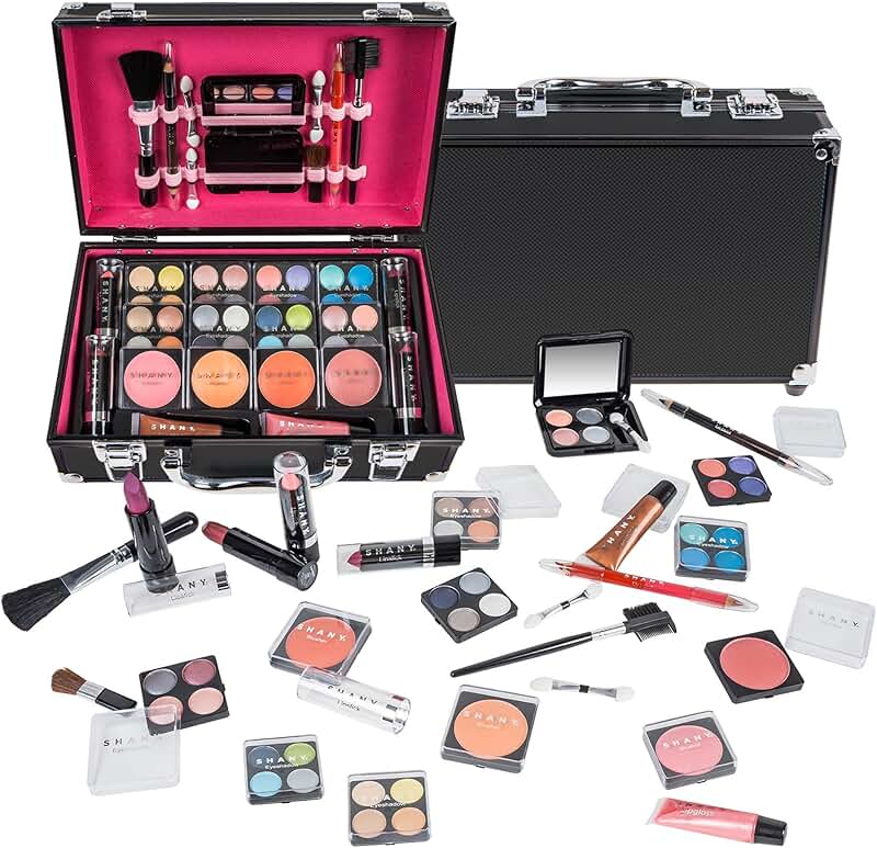 Carry All Makeup Train Case with Pro Makeup Set