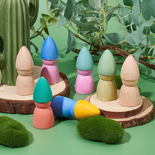 8 Pack Natural Wooden Decorative Pegs for Crafts and Decor