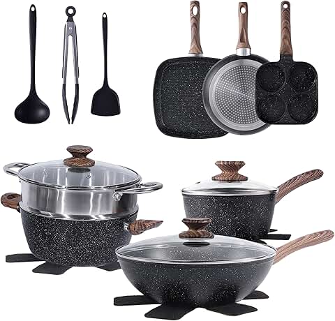 17-Piece Nonstick Cookware Set with Stay-Cool Handles