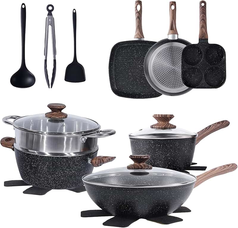 14-Piece Silicone Kitchen Utensil Set with Comfortable Handles