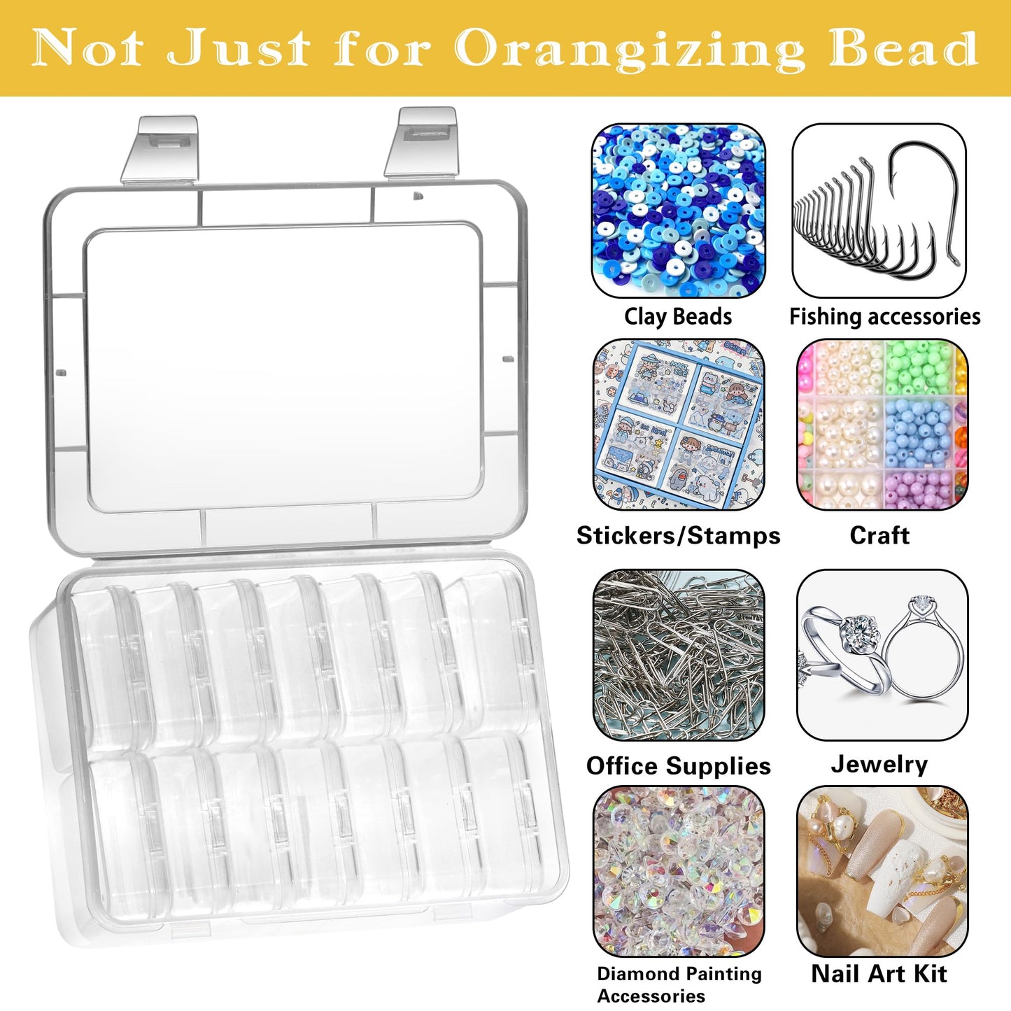 Small Bead Storage Cases with Hinged Lids, 15 Pieces