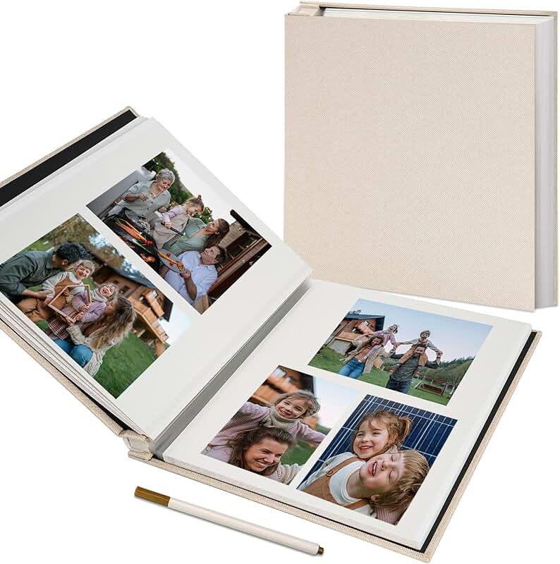 Large Photo Album with Sticky Pages and Pen