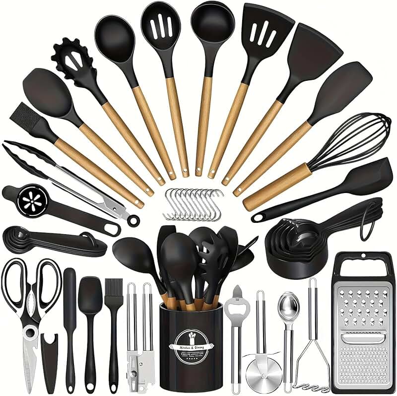 44-Piece Silicone Kitchen Utensil Set for Non-Stick Cooking