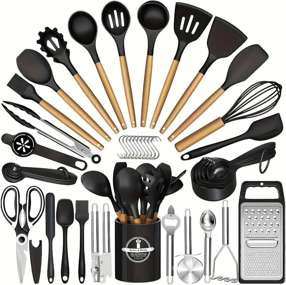 44-Piece Silicone Kitchen Utensil Set for Non-Stick Cooking