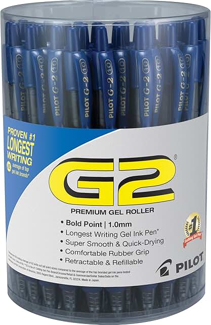 36 Blue Gel Roller Pens with 1 mm Bold Point