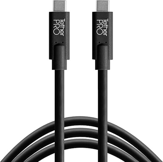 USB-C to USB-C cable, 15 feet, black