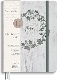 Large Rustic Sage Botanical Journal, 6.5" x 8.5"