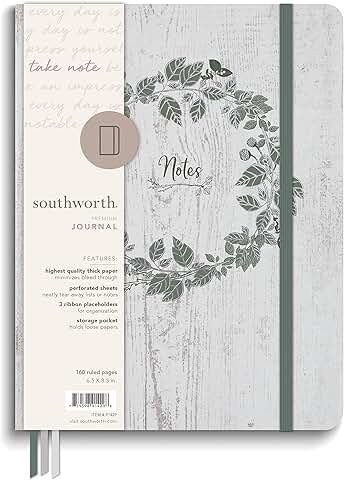 Large Rustic Sage Botanical Journal, 6.5" x 8.5"
