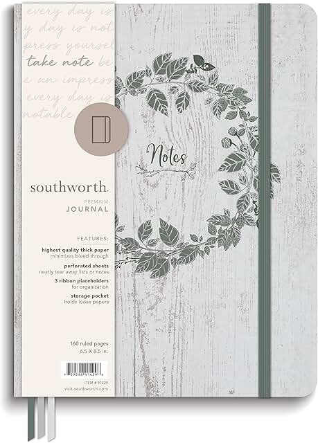 Large Rustic Sage Botanical Journal, 6.5" x 8.5"