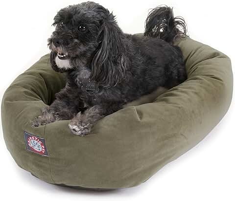 Soft 24-inch Suede Dog Bed with Support