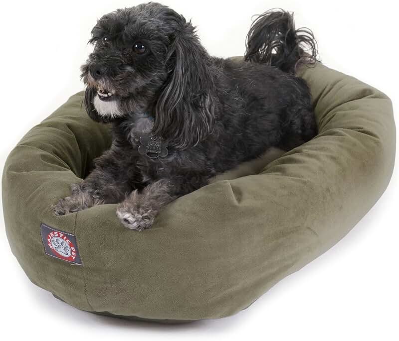 Soft 24-inch Suede Dog Bed with Support