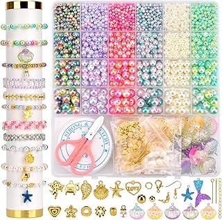Colorful Round Pearl Beads for Jewelry Making Kit