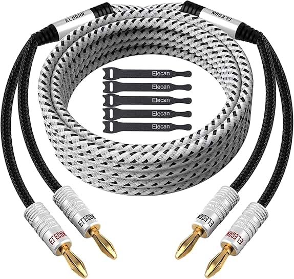 14 AWG 50-Foot Speaker Cable with Banana Plugs
