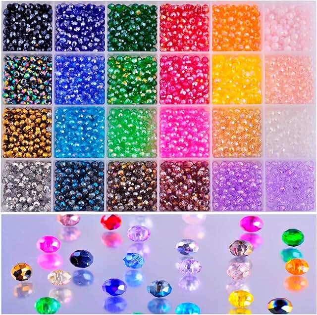 24-color 4mm Crystal Beads Kit with 2880 Pieces
