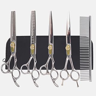 7-Inch Dog Grooming Scissors Kit with 6 Tools