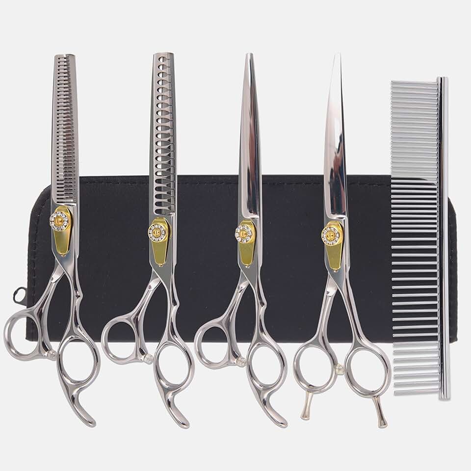 7-Inch Dog Grooming Scissors Kit with 6 Tools