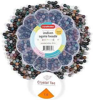 8mm Indian Agate Beads for Jewelry Making, 200pcs