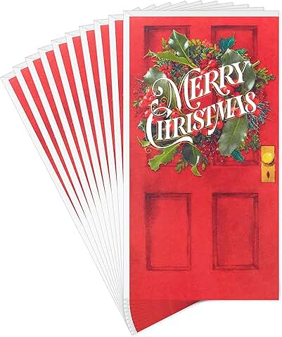 Set of 10 Red Christmas Money and Gift Card Holders