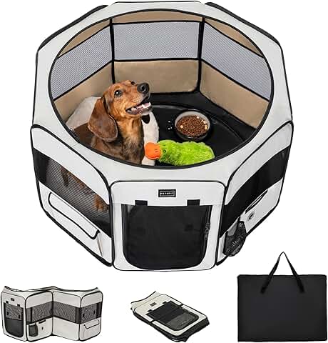 Portable 36-inch Dog Playpen with Waterproof Mat