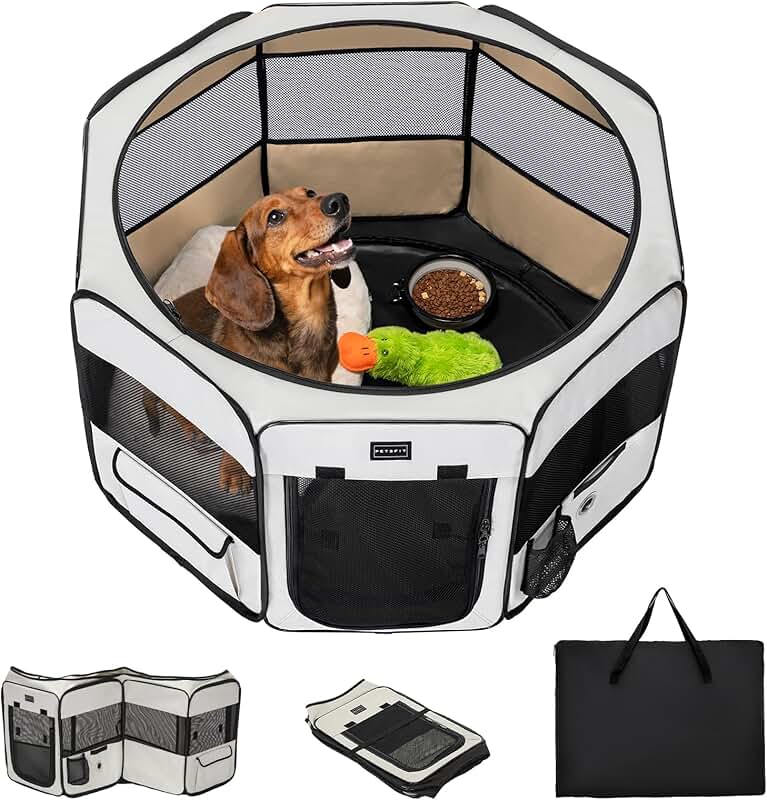 Portable 36-inch Dog Playpen with Waterproof Mat