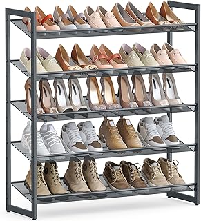 5-Tier Metal Shoe Organizer for 20-25 Pairs