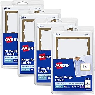 Gold Border Name Tags, 400 Pack