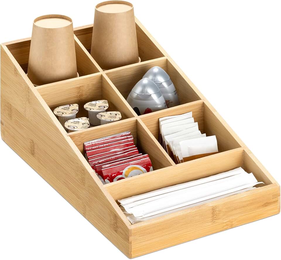 Coffee Station Organizer with 7 Compartments