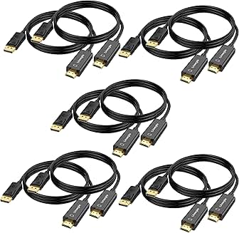 6FT DisplayPort to HDMI Cable Pack for Full HD Devices