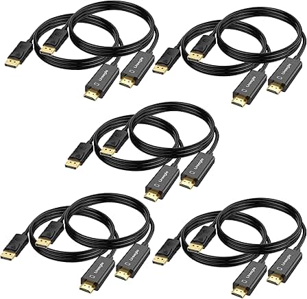 6FT DisplayPort to HDMI Cable Pack for Full HD Devices