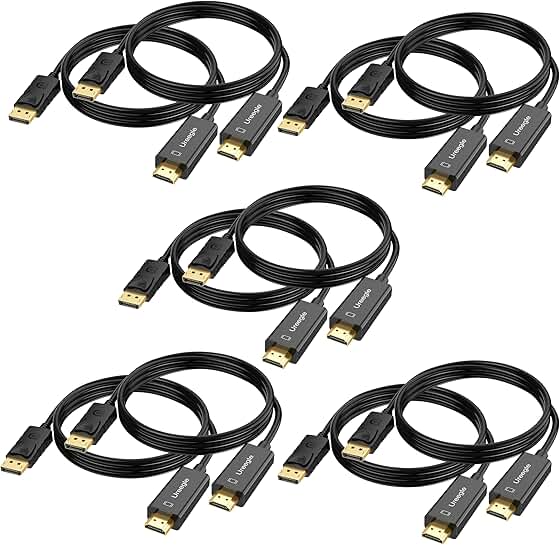 6FT DisplayPort to HDMI Cable Pack for Full HD Devices