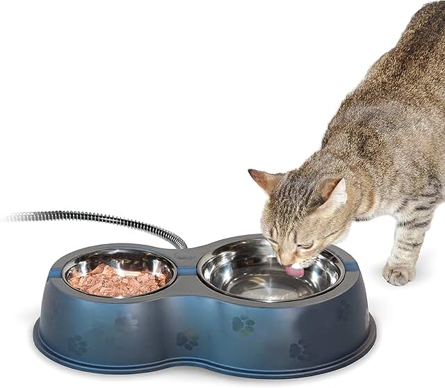 Outdoor Heated Cat Food and Water Bowls, 12oz/24oz