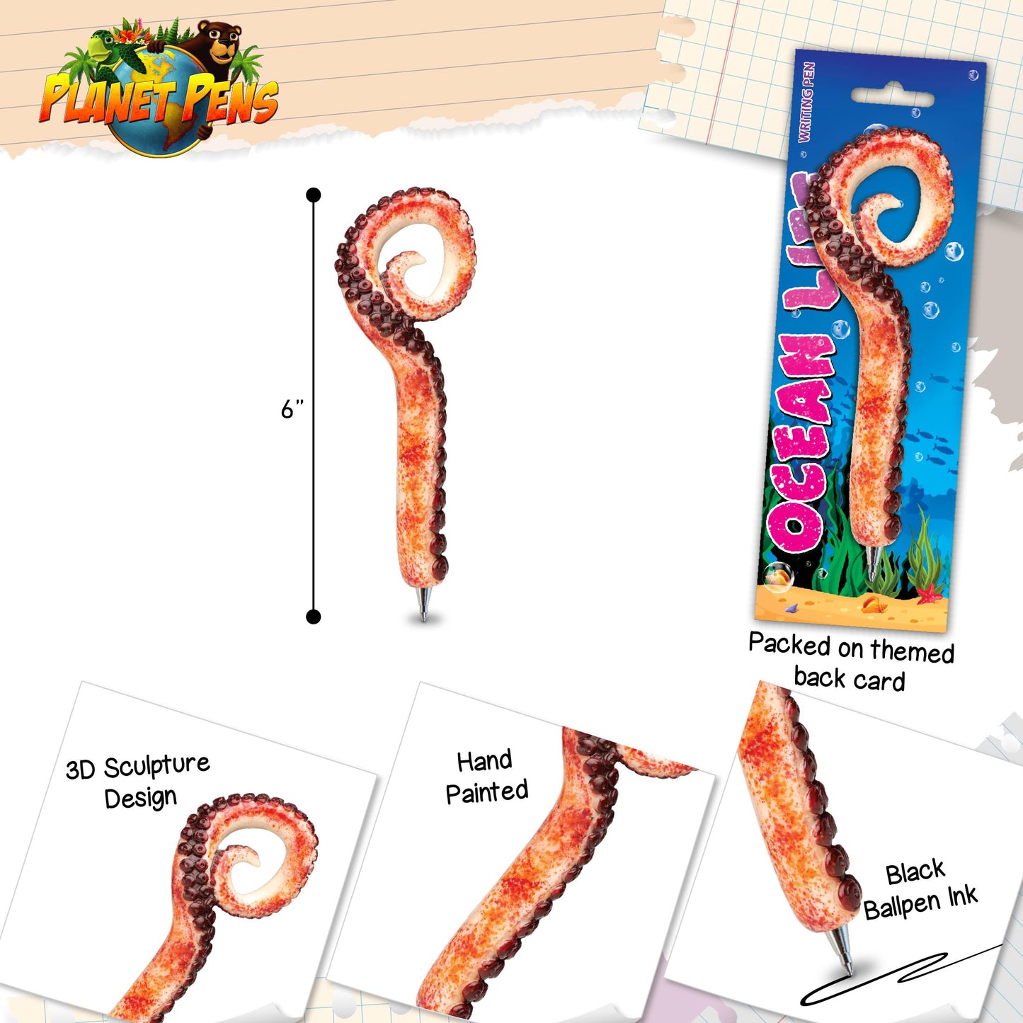 Octopus Tentacle Ocean-Themed Writing Pen