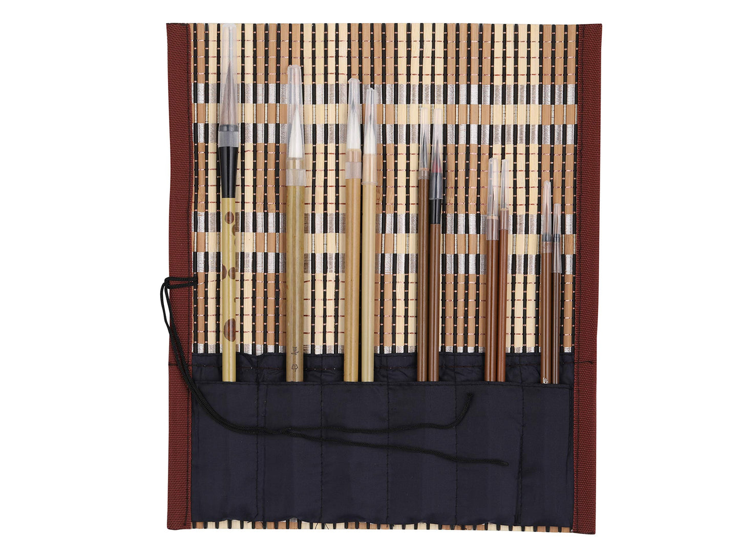 10 Pcs Chinese Calligraphy Brush Set with Bamboo Holder