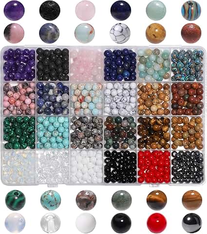 720pcs 6mm Natural Round Stone Beads for Jewelry Making