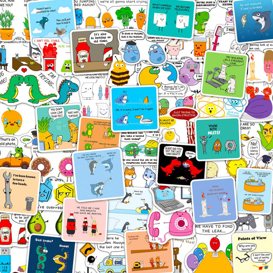 100 Waterproof Funny Meme Vinyl Stickers for Kids Teens Adults