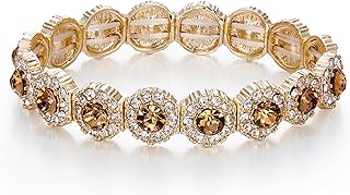 Women's Crystal Beaded Stretch Bangle Bracelet