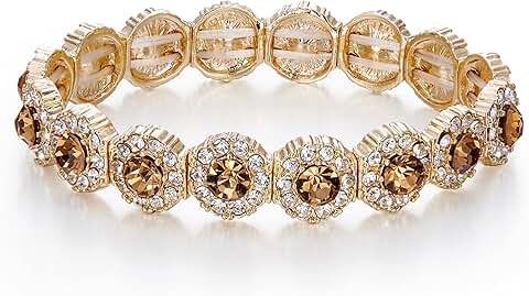 Women's Crystal Beaded Stretch Bangle Bracelet