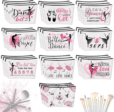 30 Pcs Christmas Dancer Appreciation Gift Canvas Makeup Bags