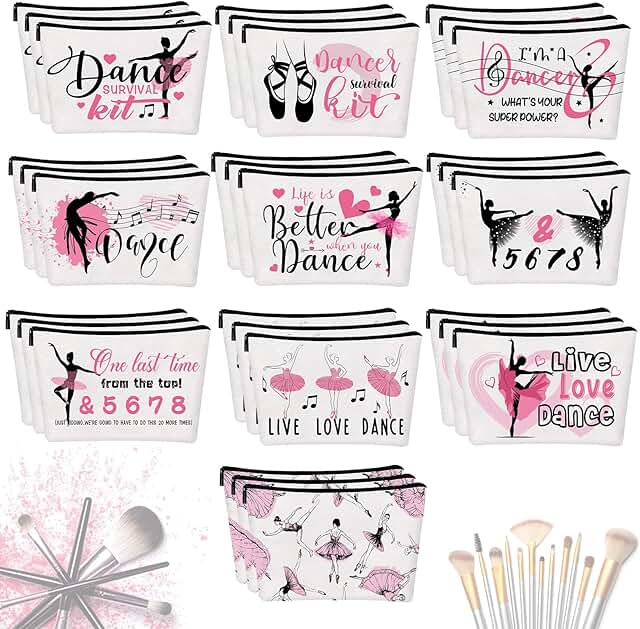 30 Pcs Christmas Dancer Appreciation Gift Canvas Makeup Bags