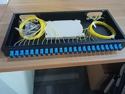 24-Port SC Rack Mount Enclosure with Splice Trays and Fiber Cables