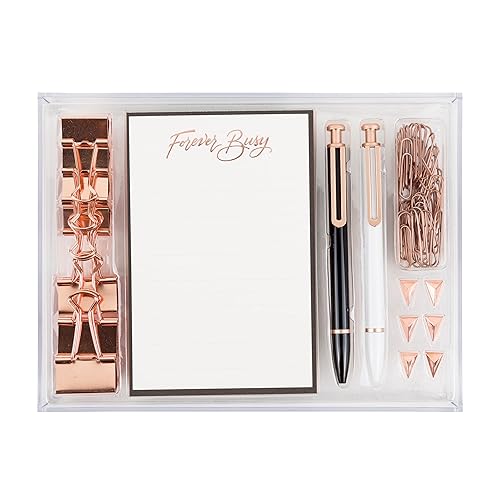 Acrylic Desktop Stationery Set with 57 Pieces